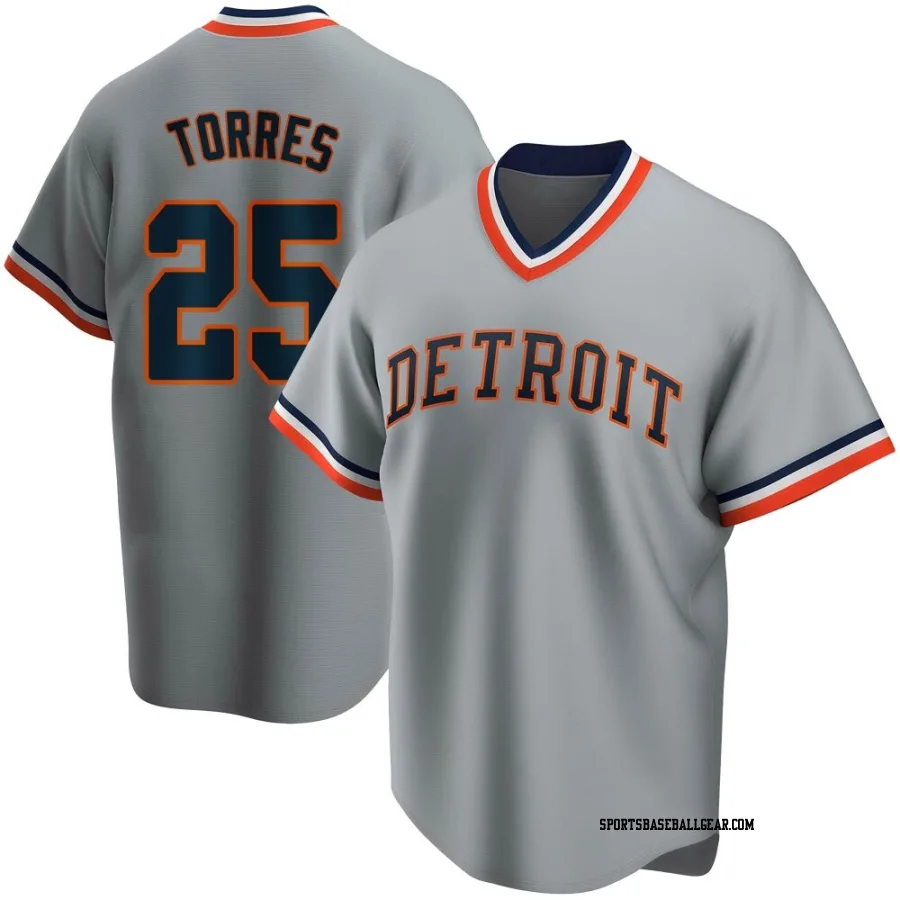 Gleyber Torres Youth Detroit Tigers Gray Road Cooperstown Collection Jersey
