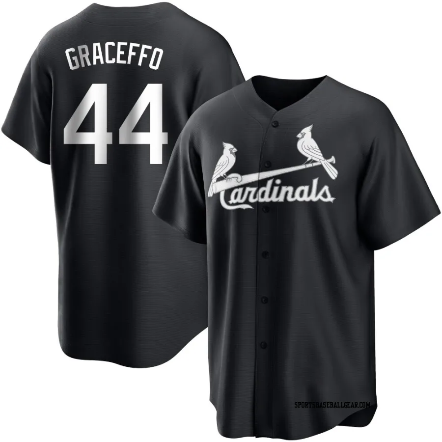 Gordon Graceffo Men's St. Louis Cardinals Black/White Replica Jersey