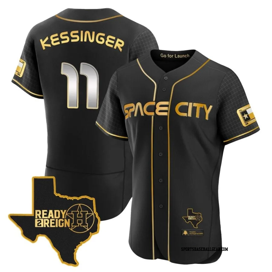 Grae Kessinger Men's Houston Astros Black/Gold Authentic 2023 Space City Ready 2 Reign Flex Base Jersey