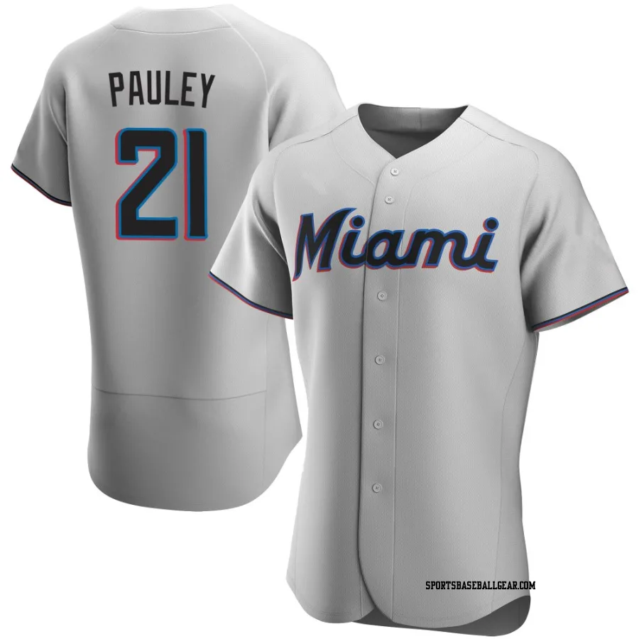 Graham Pauley Men's Miami Marlins Gray Authentic Road Jersey