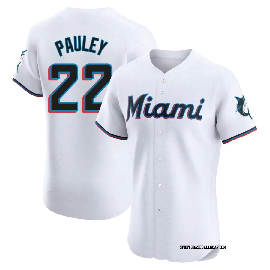 Graham Pauley Men's Miami Marlins White Elite Home Jersey