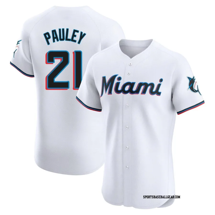 Graham Pauley Men's Miami Marlins White Elite Home Jersey
