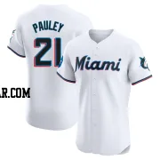 Graham Pauley Men's Miami Marlins White Elite Home Patch Jersey