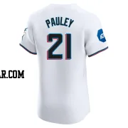 Graham Pauley Men's Miami Marlins White Elite Home Patch Jersey