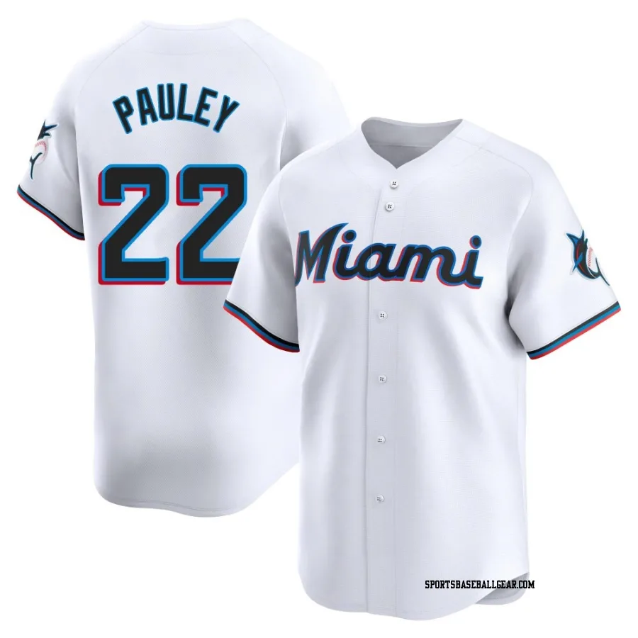 Graham Pauley Men's Miami Marlins White Limited Home Jersey