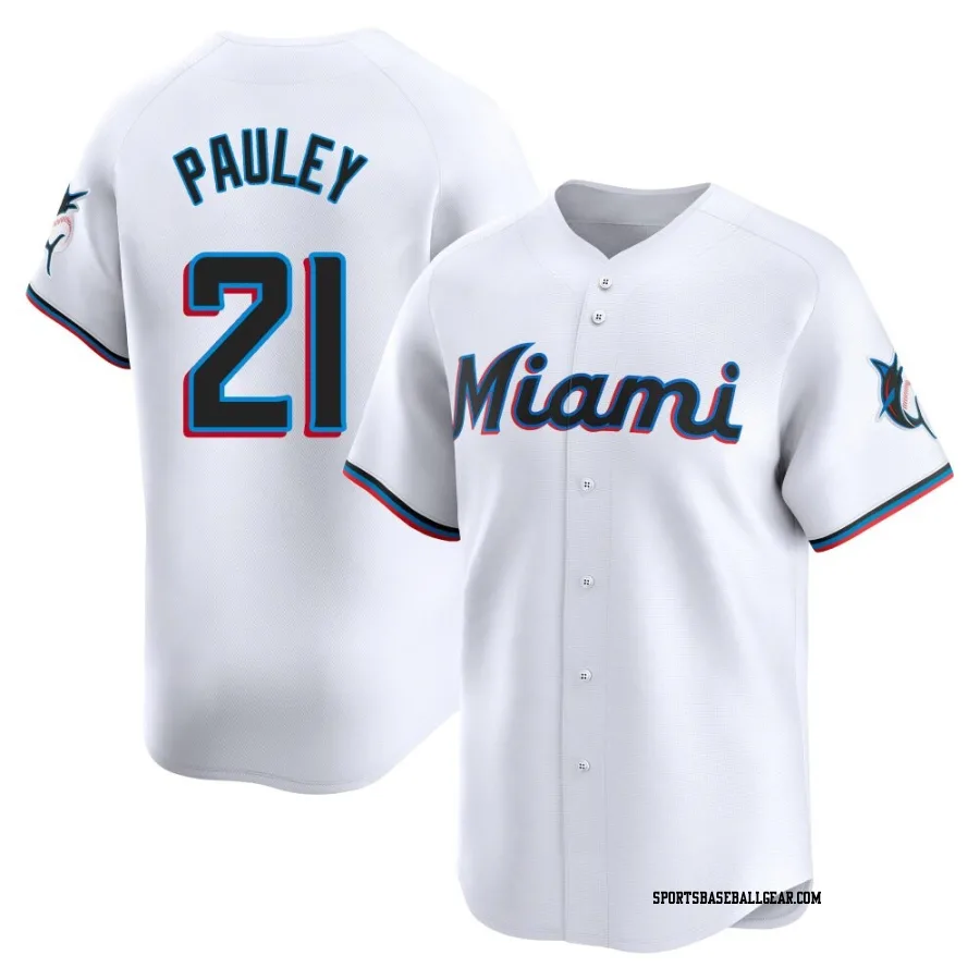 Graham Pauley Youth Miami Marlins White Limited Home Jersey