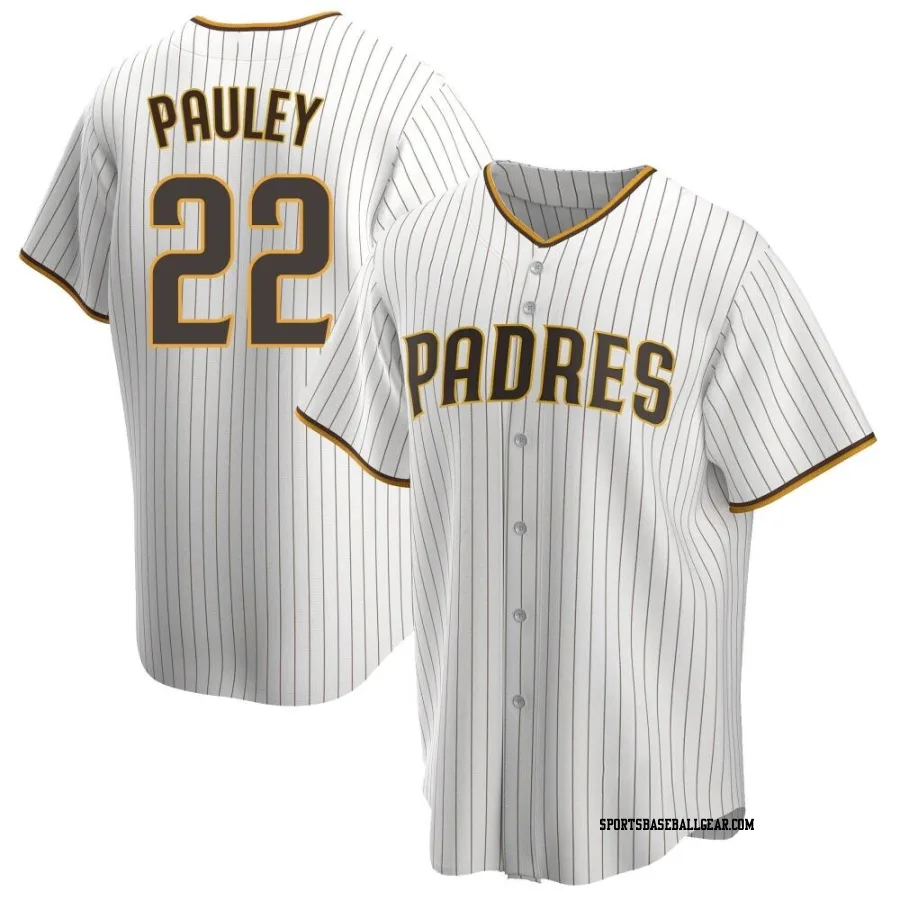Graham Pauley Youth San Diego Padres White/Brown Replica Home Jersey