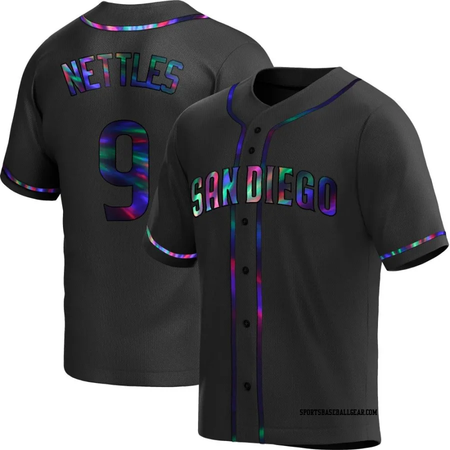 Graig Nettles Men's San Diego Padres Black Holographic Replica Alternate Jersey