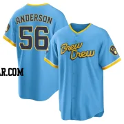 Grant Anderson Men's Milwaukee Brewers Blue Replica Powder 2022 City Connect Jersey