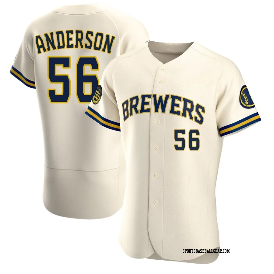 Grant Anderson Men's Milwaukee Brewers Cream Authentic Home Jersey