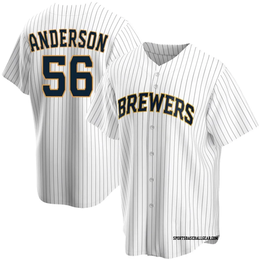 Grant Anderson Men's Milwaukee Brewers White Replica Home Jersey