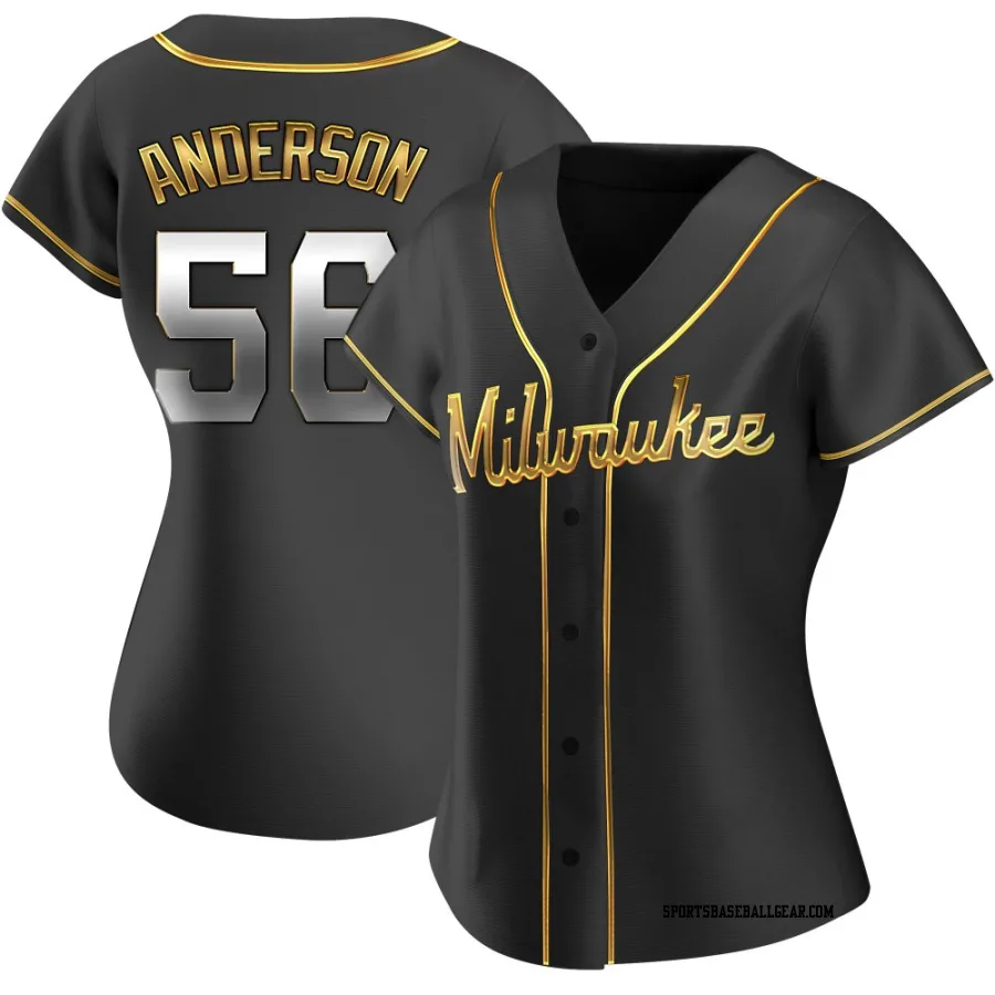 Grant Anderson Women's Milwaukee Brewers Black Golden Replica Alternate Jersey