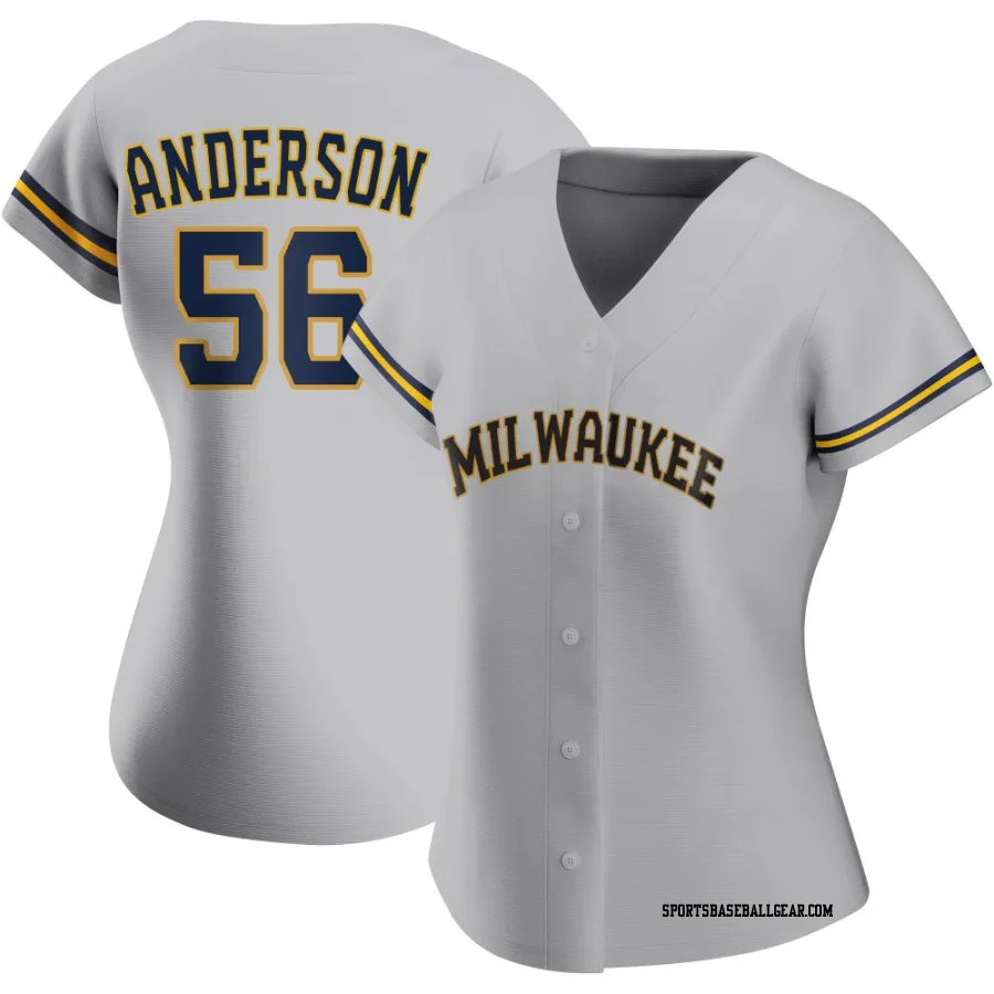 Grant Anderson Women's Milwaukee Brewers Gray Authentic Road Jersey
