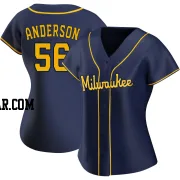 Grant Anderson Women's Milwaukee Brewers Navy Replica Alternate Jersey
