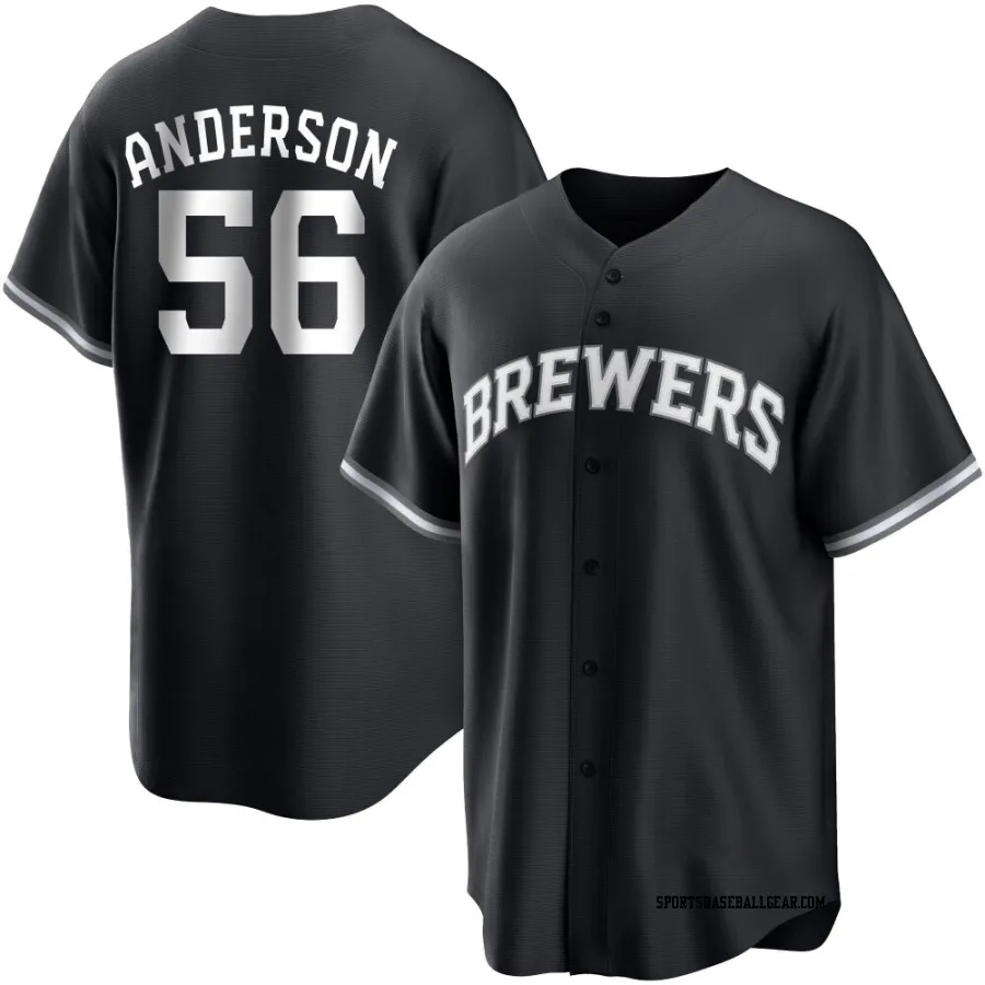 Grant Anderson Youth Milwaukee Brewers Black/White Replica Jersey
