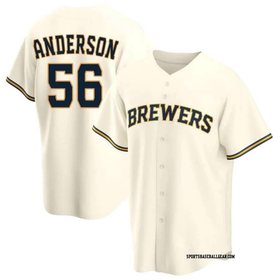 Grant Anderson Youth Milwaukee Brewers Cream Replica Home Jersey