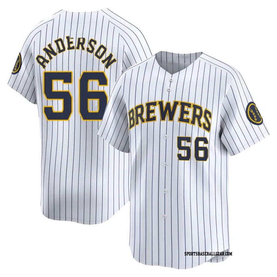 Grant Anderson Youth Milwaukee Brewers White Limited Alternate Jersey
