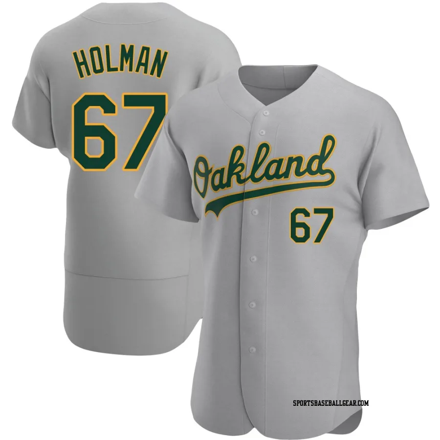 Grant Holman Men's Oakland Athletics Gray Authentic Road Jersey
