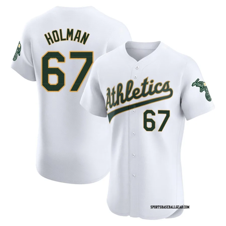 Grant Holman Men's Oakland Athletics White Elite Home Jersey