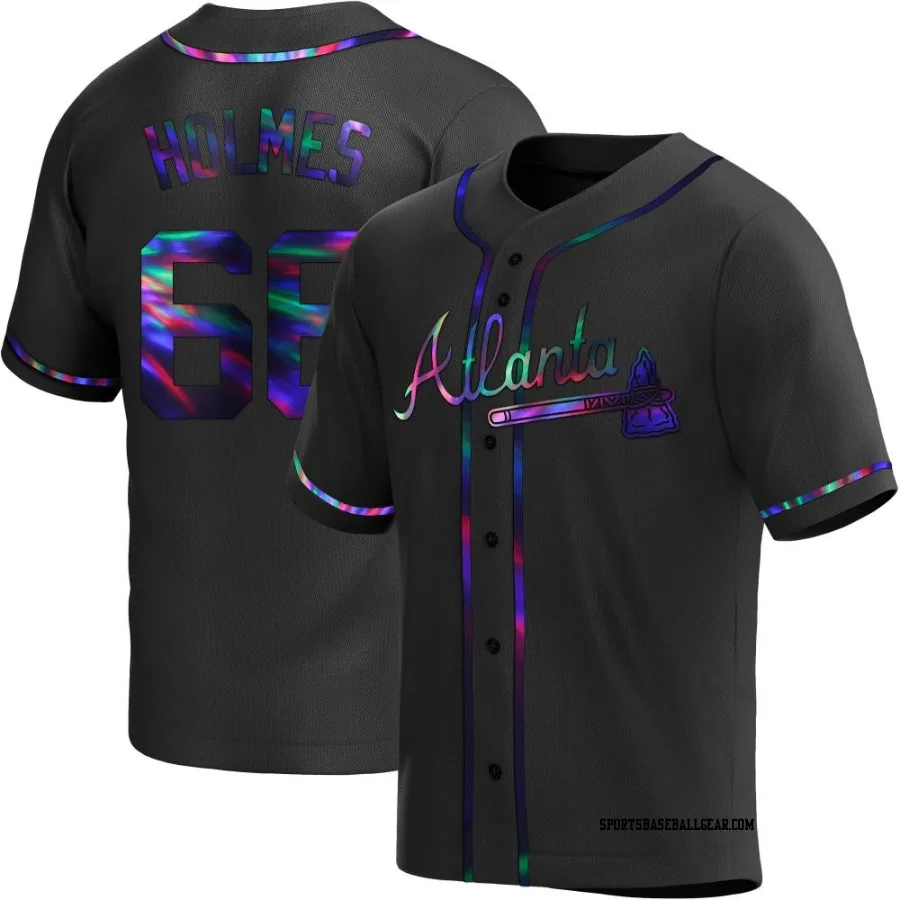 Grant Holmes Youth Atlanta Braves Black Holographic Replica Alternate Jersey
