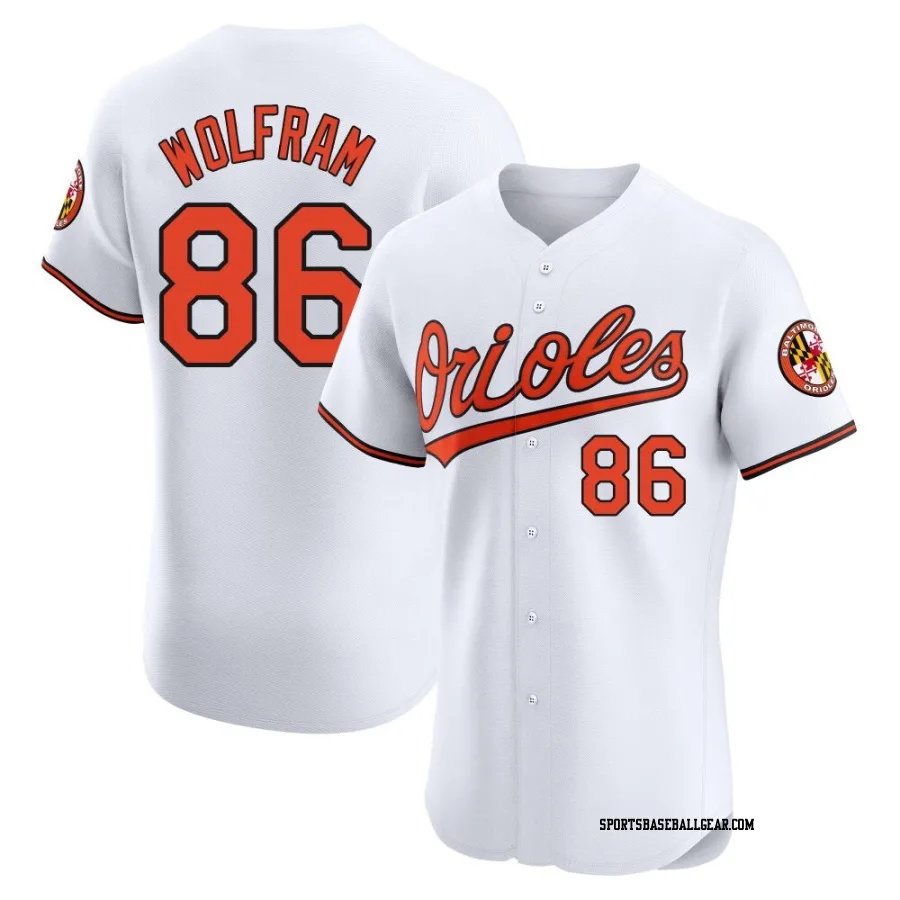 Grant Wolfram Men's Baltimore Orioles White Elite Home Jersey