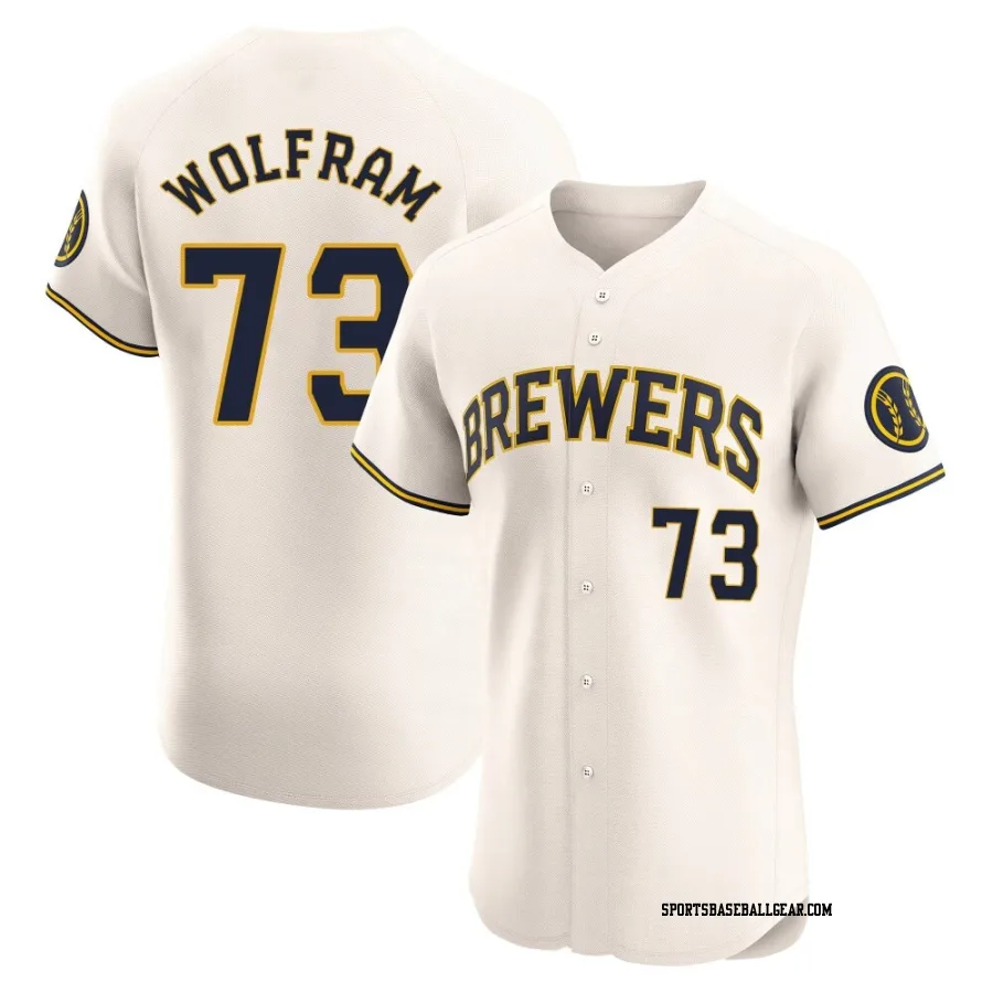Grant Wolfram Men's Milwaukee Brewers Cream Elite Home Jersey