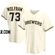 Grant Wolfram Men's Milwaukee Brewers Cream Replica Home Jersey