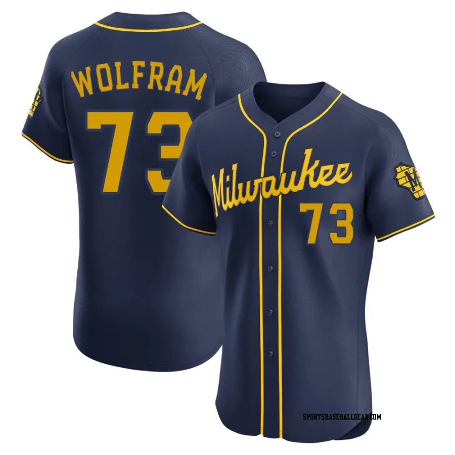 Grant Wolfram Men's Milwaukee Brewers Navy Elite Alternate Jersey