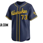 Grant Wolfram Men's Milwaukee Brewers Navy Limited Alternate Jersey