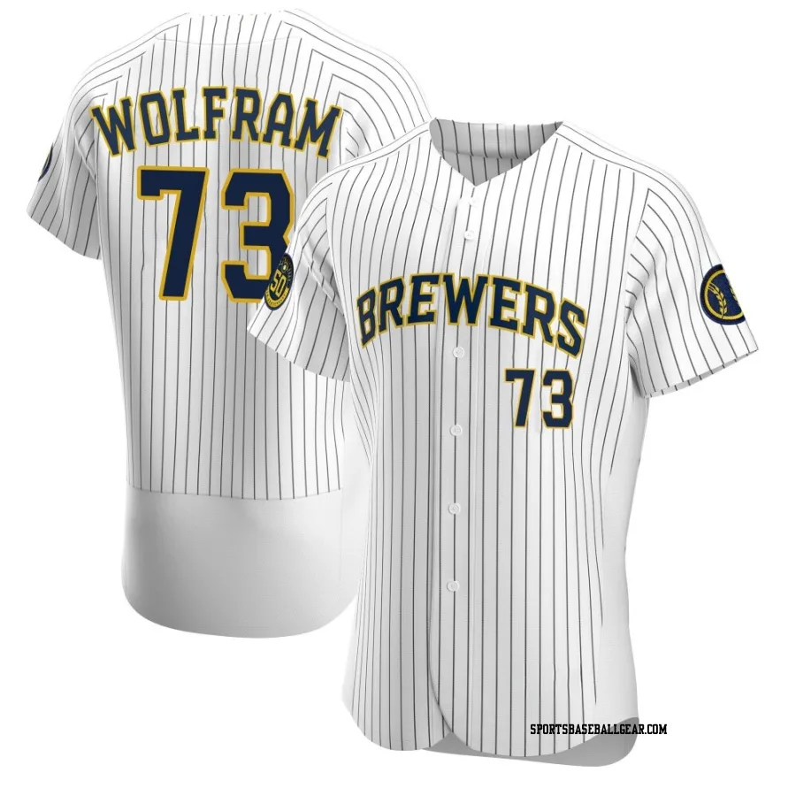 Grant Wolfram Men's Milwaukee Brewers White Authentic Alternate Jersey