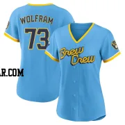 Grant Wolfram Women's Milwaukee Brewers Blue Authentic Powder 2022 City Connect Jersey