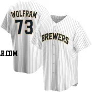 Grant Wolfram Youth Milwaukee Brewers White Replica Home Jersey