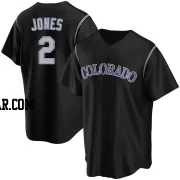Greg Jones Men's Colorado Rockies Black Replica Alternate Jersey