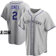 Greg Jones Men's Colorado Rockies Gray Replica Road Jersey