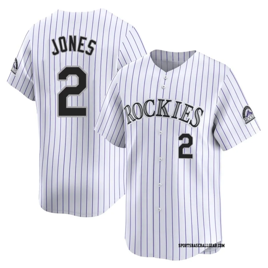 Greg Jones Men's Colorado Rockies White Limited Home Jersey