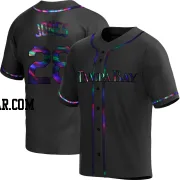 Greg Jones Men's Tampa Bay Rays Black Holographic Replica Alternate Jersey