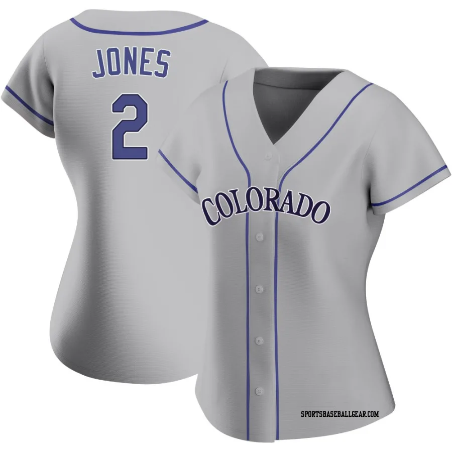 Greg Jones Women's Colorado Rockies Gray Authentic Road Jersey