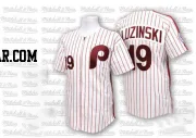 Greg Luzinski Men's Philadelphia Phillies White/Red Authentic Strip Throwback Jersey