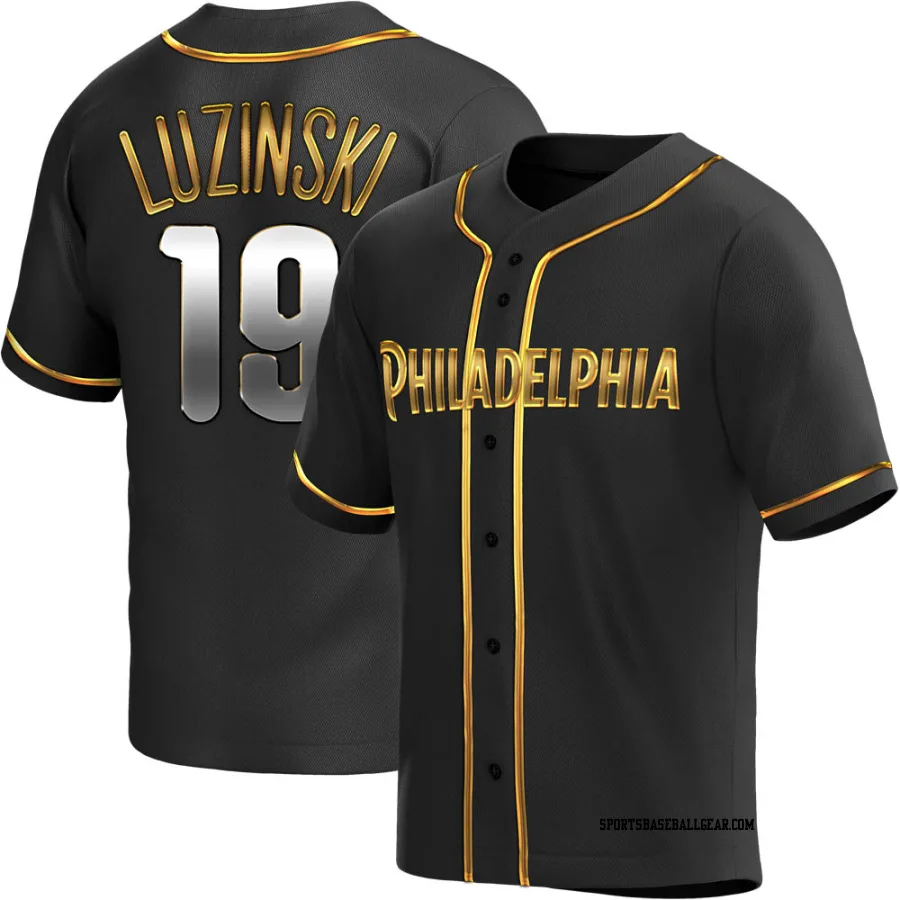 Greg Luzinski Youth Philadelphia Phillies Black Golden Replica Alternate Jersey