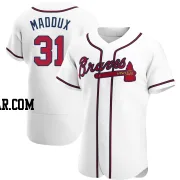 Greg Maddux Men's Atlanta Braves White Authentic Home Jersey