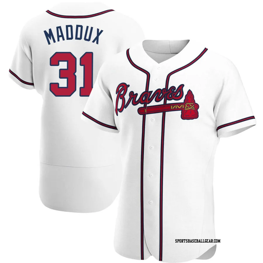 Greg Maddux Men's Atlanta Braves White Authentic Home Jersey