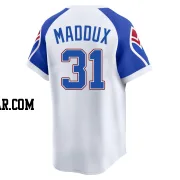 Greg Maddux Men's Atlanta Braves White Limited Throwback Cooperstown Collection Jersey