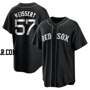 Greg Weissert Men's Boston Red Sox Black/White Replica Jersey