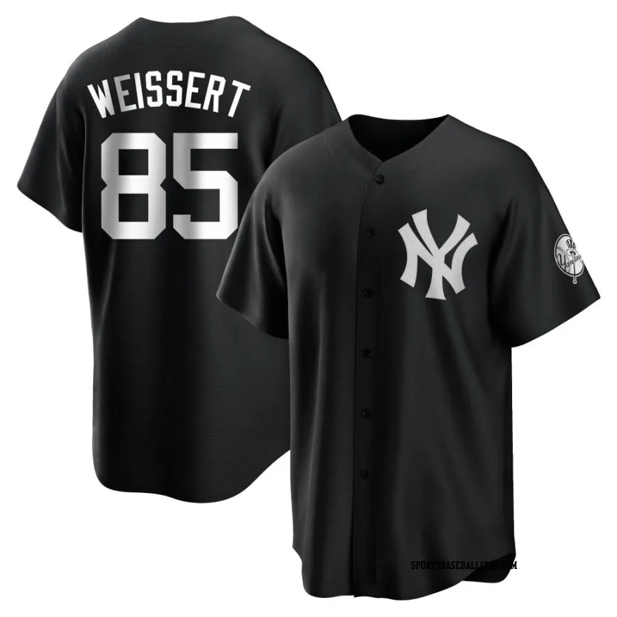 Greg Weissert Men's New York Yankees Black/White Replica Jersey