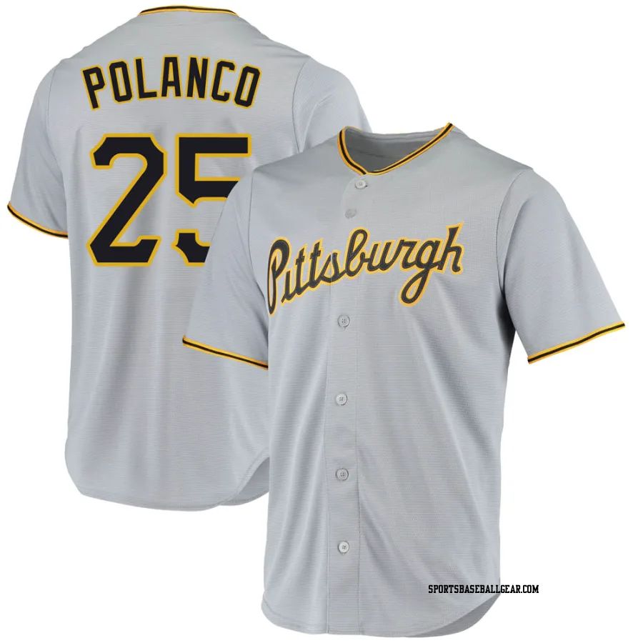 Gregory Polanco Men's Pittsburgh Pirates Gray Replica Road Jersey