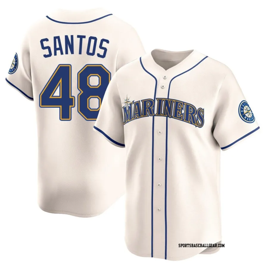 Gregory Santos Men's Seattle Mariners Cream Limited Alternate Jersey