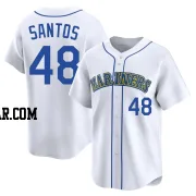 Gregory Santos Men's Seattle Mariners White Limited Throwback Cooperstown Collection Jersey