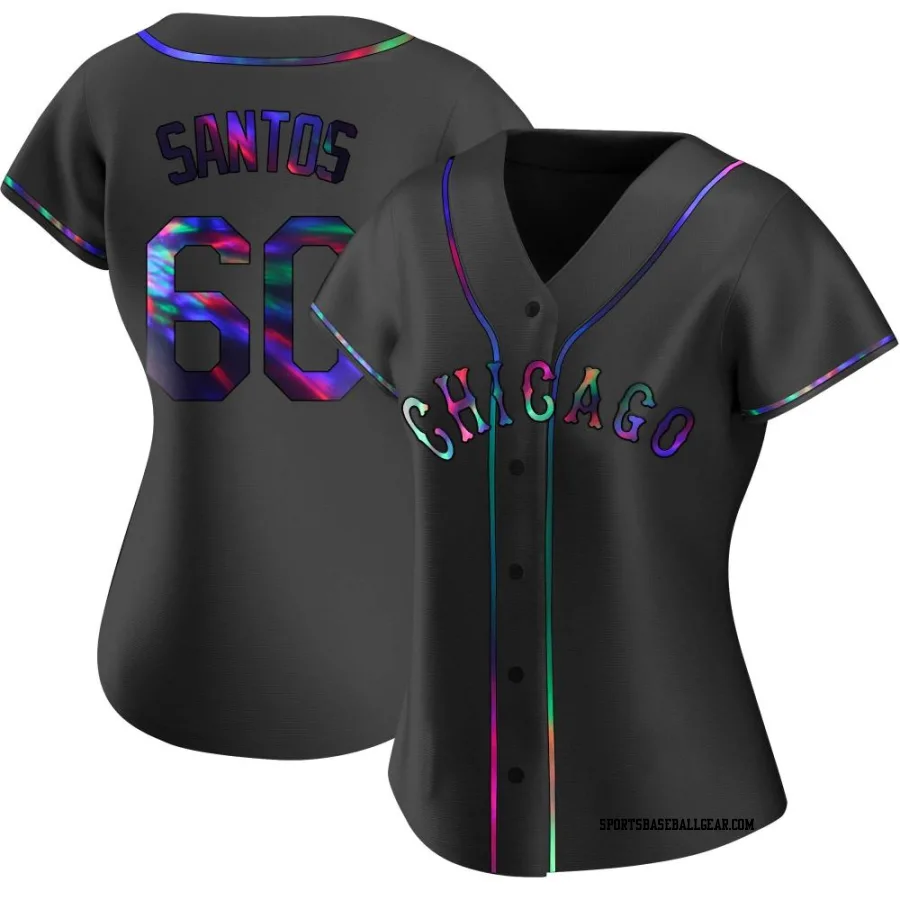 Gregory Santos Women's Chicago White Sox Black Holographic Replica Alternate Jersey