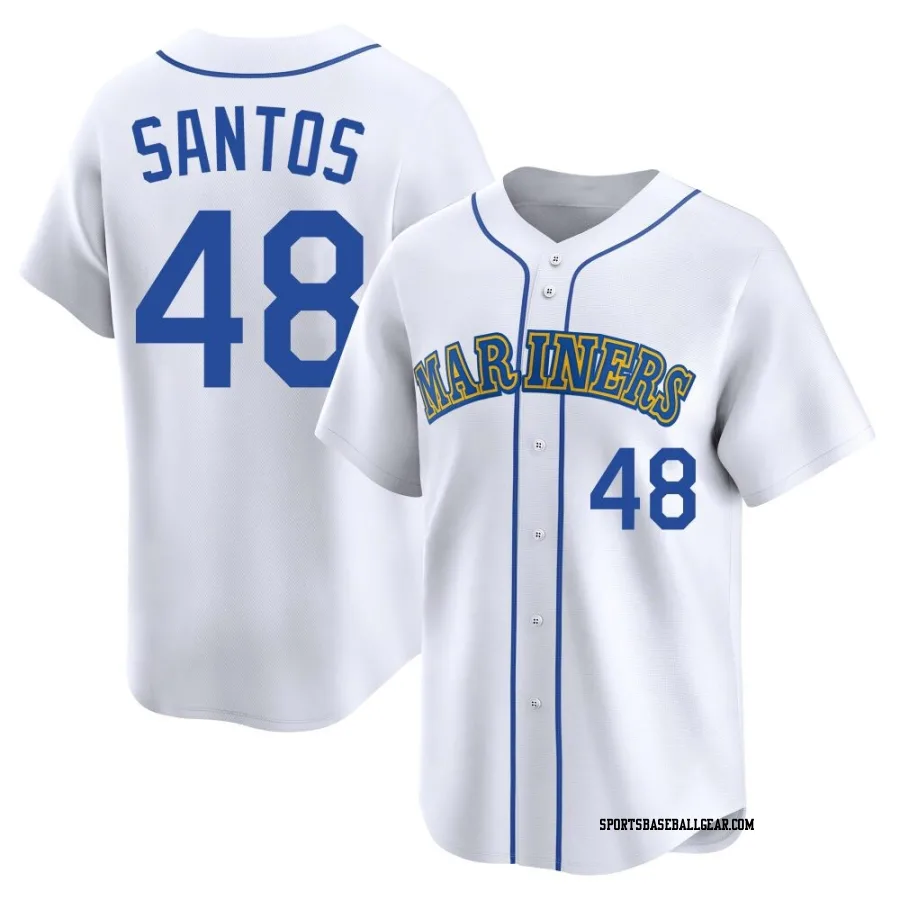Gregory Santos Youth Seattle Mariners White Limited Throwback Cooperstown Collection Jersey