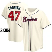 Griffin Canning Men's Atlanta Braves Cream Replica Alternate Jersey